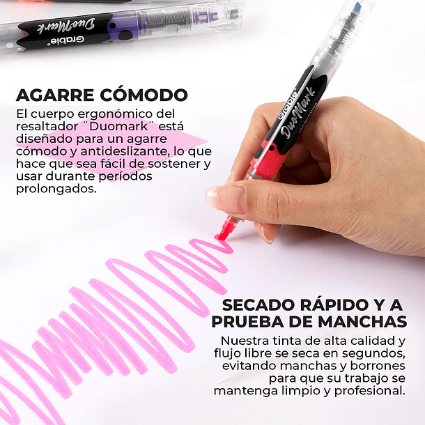 JUEGO DE 10 DESTACADORES DUOMARK (20 COLORES)  5