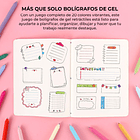 JUEGO DE 20 BOLÍGRAFOS DE GEL RETRÁCTILES DE COLORES  7