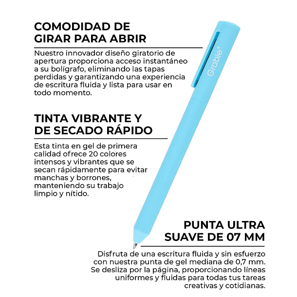JUEGO DE 20 BOLÍGRAFOS DE GEL RETRÁCTILES DE COLORES  2