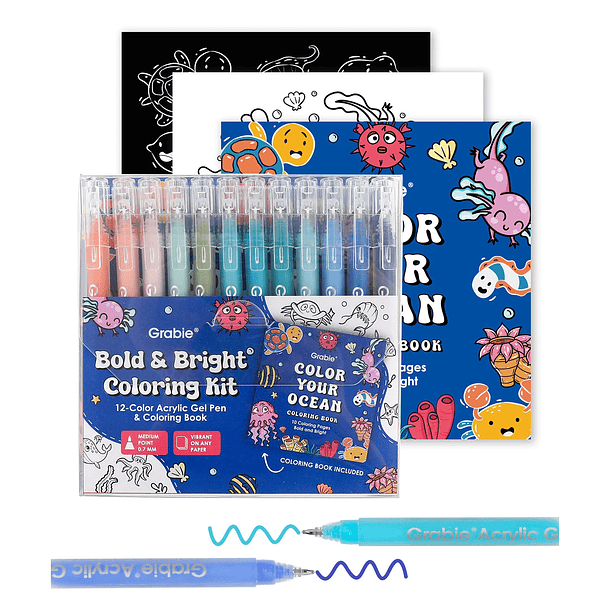 KIT PARA COLOREAR BOLD & BRIGHT COLORES OCEANICOS  1