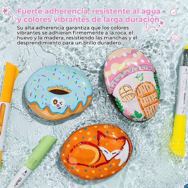 WAIMOKU 24 MARCADORES PINTURA ACRÍLICA FLUJO DIRECTO DOBLE PUNTA PINCEL Y BALA 3