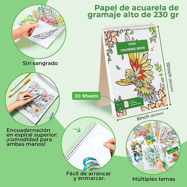 PUPE PAPER FRIENDLY 40 MARCADORES BASE DE AGUA + LIBRO PARA COLOREAR OHUHU 3