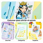 PUPE PAPER FRIENDLY 40 MARCADORES BASE DE AGUA + LIBRO PARA COLOREAR OHUHU 4
