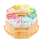 OHUHU ORGANIZADOR DE MARCADORES GIRATORIO DE BAMBÚ DE 360° 1