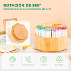 OHUHU ORGANIZADOR DE MARCADORES GIRATORIO DE BAMBÚ DE 360° 4