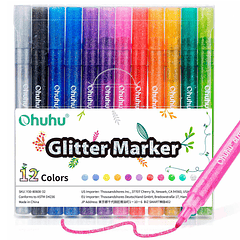 OHUHU MARCADORES GLITTER METÁLICOS CON PURPURINA