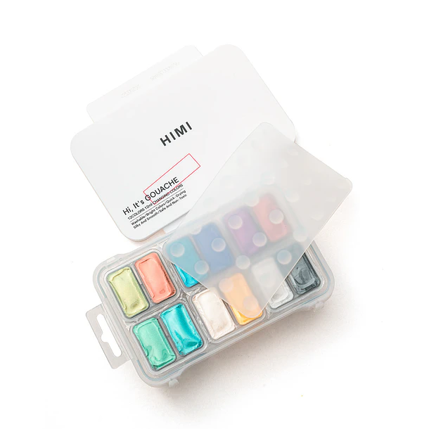 HIMI SET DE GOUACHE 12 COLORES 12ML (8 COLORES CAMALEÓN Y 4 METÁLICOS) 4