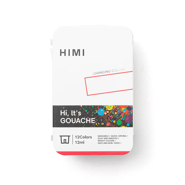 HIMI SET DE GOUACHE 12 COLORES 12ML (8 COLORES CAMALEÓN Y 4 METÁLICOS) 1