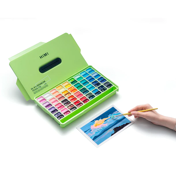 HIMI SET GOUACHE 72 COLORES TWIN CUP 12G VERDE MANZANA 3