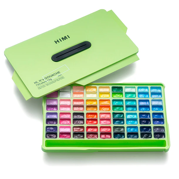 HIMI SET GOUACHE 72 COLORES TWIN CUP 12G VERDE MANZANA 5