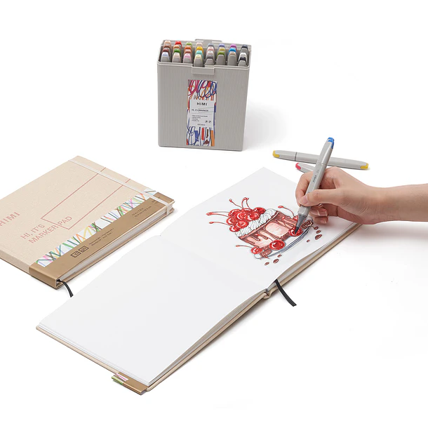 HIMI PAPER PAD MARKER (25.4 x 19.3 CM) 220 G 30 SHEETS (HARDCOVER EDITION) 5