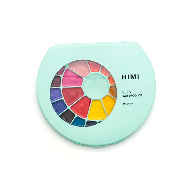 HIMI SET DE PINTURA SÓLIDA SEMI HUMEDAD 24 COLORES (ESTUCHE VERDE) 1