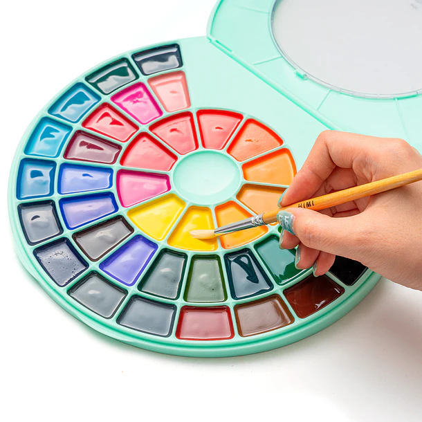 HIMI SET DE PINTURA SÓLIDA SEMI HUMEDAD 24 COLORES (ESTUCHE VERDE) 5