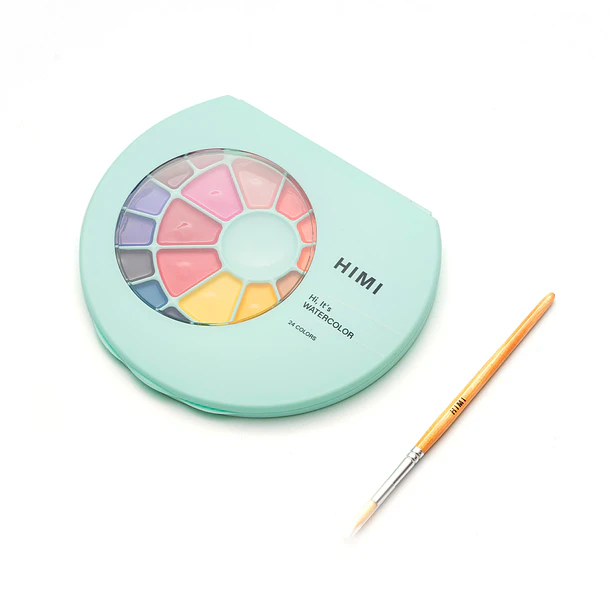 HIMI SET DE PINTURA SÓLIDA SEMI HUMEDAD 24 COLORES (ESTUCHE VERDE) 8