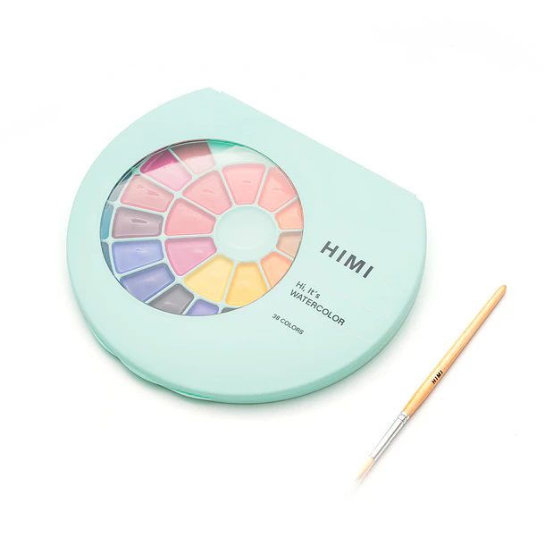 HIMI SET DE PINTURA SEMI HUMEDAD 38 COLORES (ESTUCHE VERDE) 1