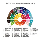 HIMI SET DE PINTURA SEMI HUMEDAD 38 COLORES (ESTUCHE VERDE) 3