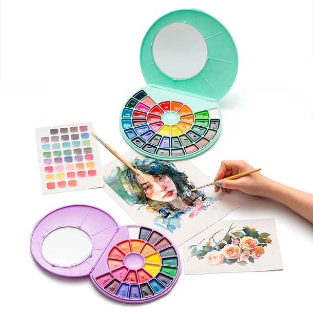 HIMI SET DE PINTURA SEMI HUMEDAD 38 COLORES (ESTUCHE VERDE) 7