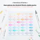 OHUHU 48 MARCADORES DE ALCOHOL PASTEL + 1 BLENDER PINCEL Y FINA 3