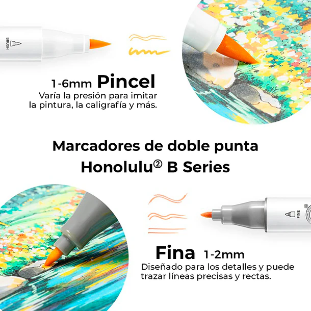 OHUHU 120 MARCADORES DE ALCOHOL + 1 BLENDER PINCEL Y FINA 5