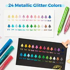 OHUHU 24 MARCADORES GLITTER METÁLICOS PURPURINA PUNTA 3,0MM 8