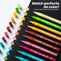 OHUHU 24 MARCADORES GLITTER METÁLICOS PURPURINA PUNTA 0,7MM