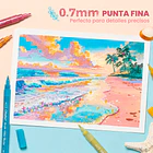 OHUHU 24 MARCADORES GLITTER METÁLICOS PURPURINA PUNTA 0,7MM 6