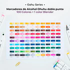 OHUHU 100 MARCADORES DE ALCOHOL + 1 BLENDER FINA Y BISELADA 3