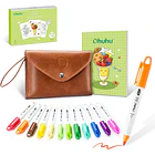 OHUHU SET DE VIAJE 12 MINI MARCADORES PINCEL + LIBRO + ESTUCHE 1