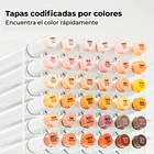 OHUHU 24 MARCADORES DE ALCOHOL TONOS PIEL + 1 BLENDER PINCEL Y BISELADA 6