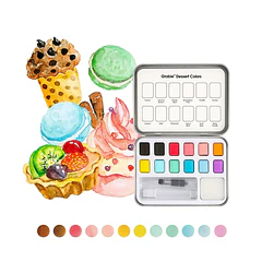 GRABIE CLUB BOX CAJA PARA COLOREAR CON ACUARELA DE TEMÁTICA REPOSTERÍA