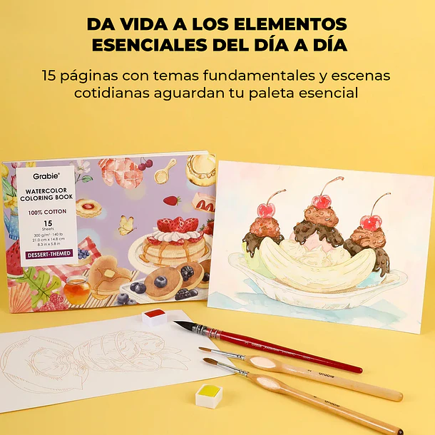 GRABIE CLUB BOX CAJA PARA COLOREAR CON ACUARELA DE TEMÁTICA REPOSTERÍA 5