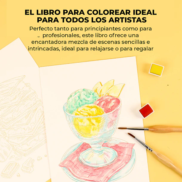 LIBRO PARA COLOREAR ACUARELA 100% ALGODON TEMÄTICA REPOSTERÍA (15 HOJAS 300 GSM)  4