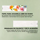 12 MARCAPÁGINAS PARA COLOREAR 100% ALGODÓN DE 300 G/M² – EDICIÓN FLORES 9