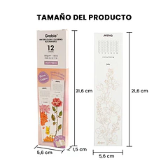 12 MARCAPÁGINAS PARA COLOREAR 100% ALGODÓN DE 300 G/M² – EDICIÓN FLORES