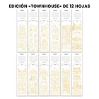 12 MARCAPÁGINAS PARA COLOREAR 100% ALGODÓN DE 300 G/M² – CASAS URBANAS 4