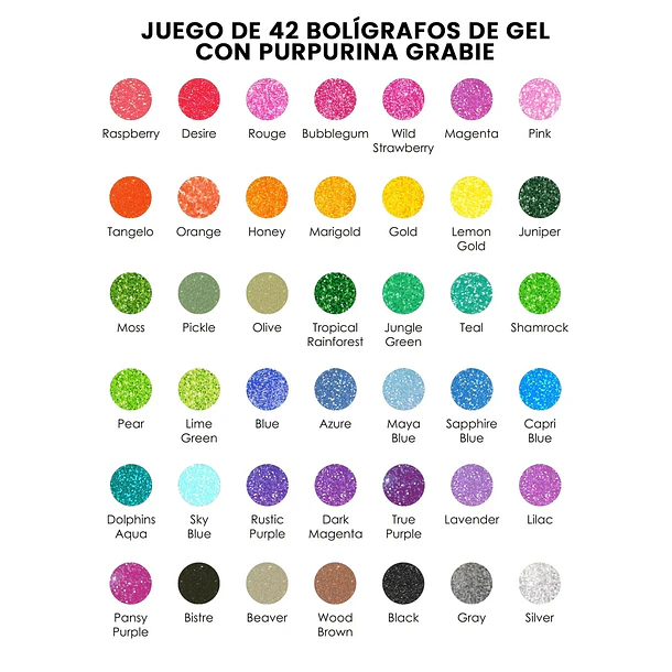 SET DE LÁPICES GLITTER GEL 42 UNIDADES 2