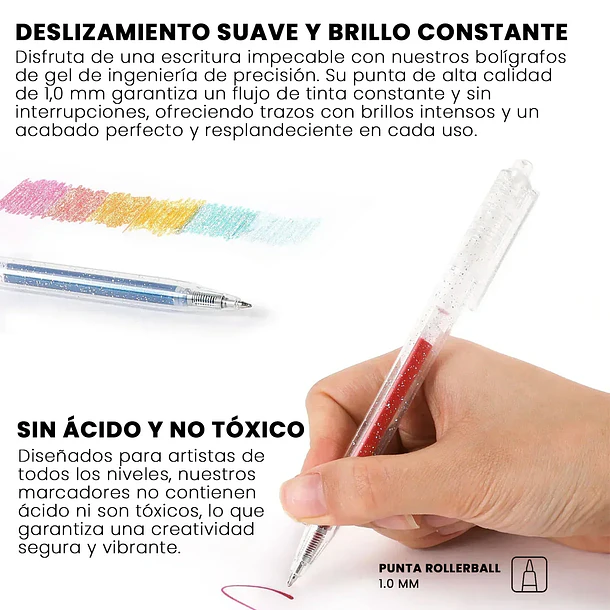 SET DE LÁPICES GLITTER GEL 42 UNIDADES 4