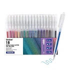 SET DE 18 LÁPICES RETRÁCTILES GEL GLITTER 1