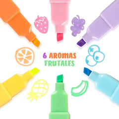 SET DE 6 DESTACADORES CON AROMAS FRUTALES