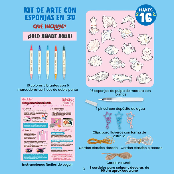 KIT CREATIVO DE ESPONJAS 3D DROP TO PUFF – UNDER THE SEA 2