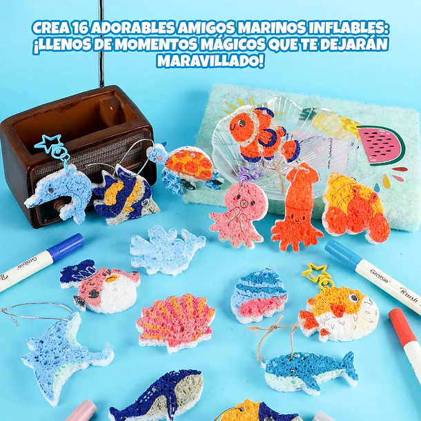 KIT CREATIVO DE ESPONJAS 3D DROP TO PUFF – UNDER THE SEA 5