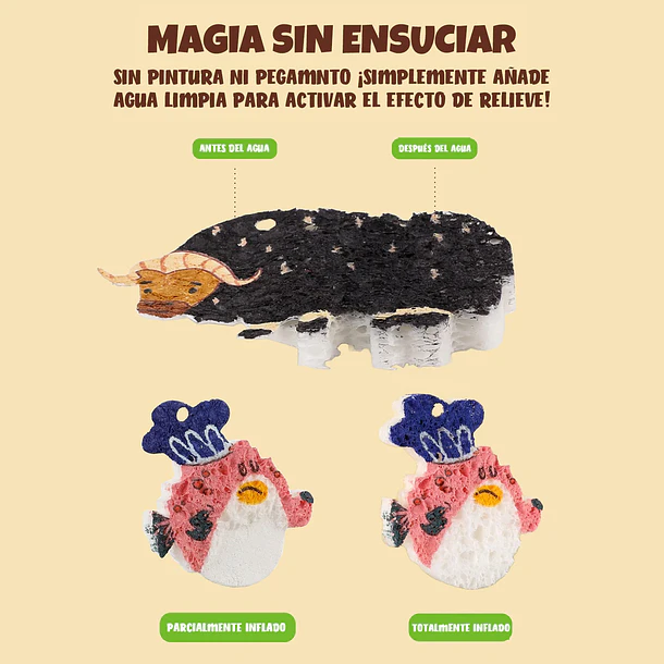 KIT CREATIVO DE ESPONJAS 3D DROP TO PUFF – ON THE FARM 6