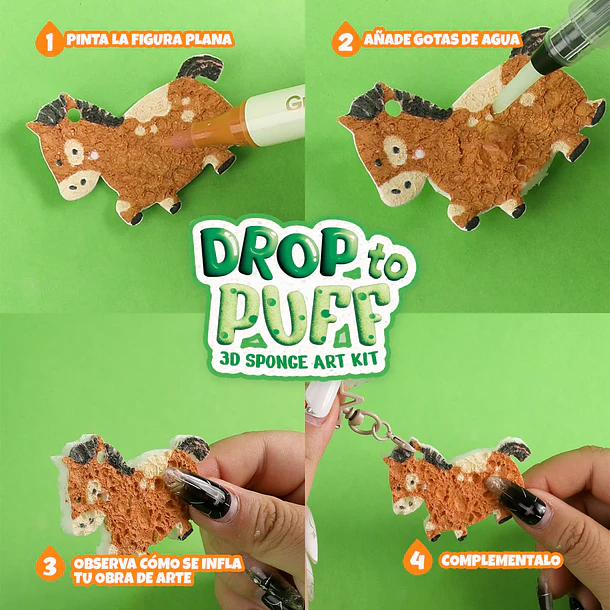 KIT CREATIVO DE ESPONJAS 3D DROP TO PUFF – ON THE FARM 3