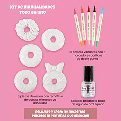 KIT CREATIVO PARA PINTAR IMANES - DONUT DELIGHT