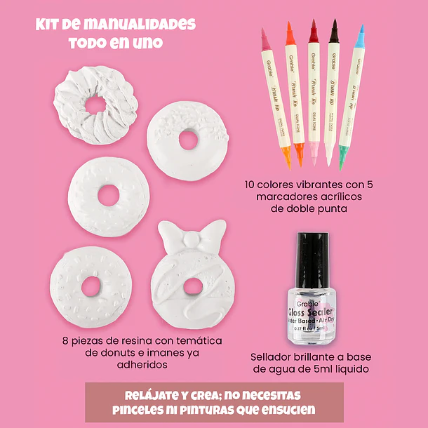 KIT CREATIVO PARA PINTAR IMANES - DONUT DELIGHT 2