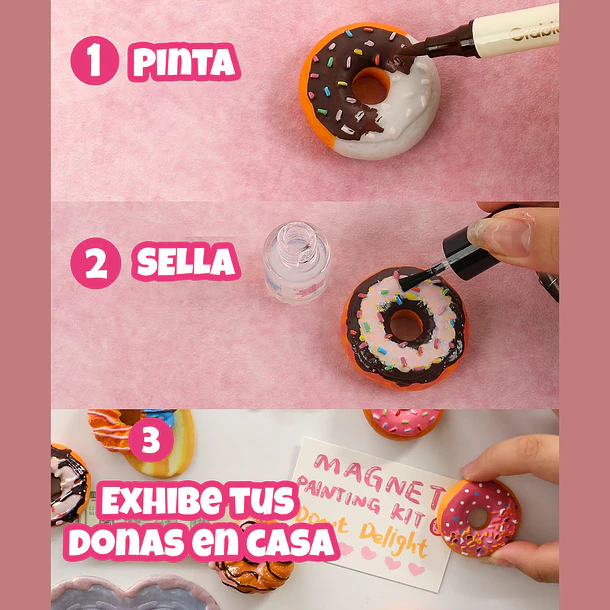 KIT CREATIVO PARA PINTAR IMANES - DONUT DELIGHT 3