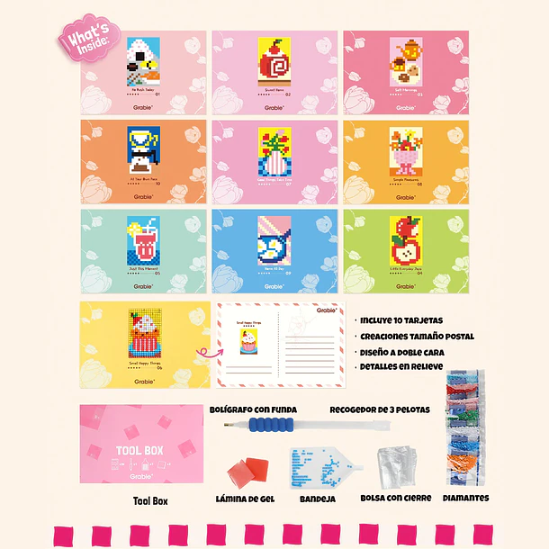 KIT DE MINI TARJETAS DE ARTE CON DIAMANTES - COZY MOMENTS 3