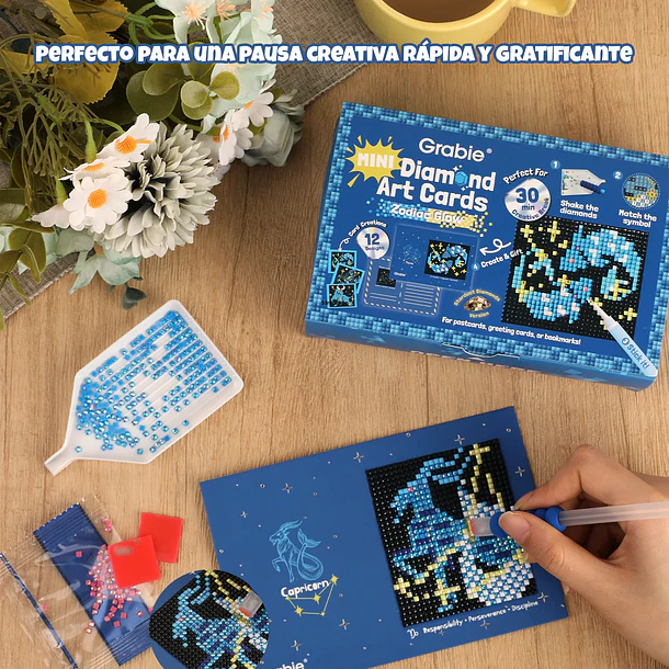 KIT DE MINI TARJETAS DE ARTE CON DIAMANTES - ZODIAC GLOW 6
