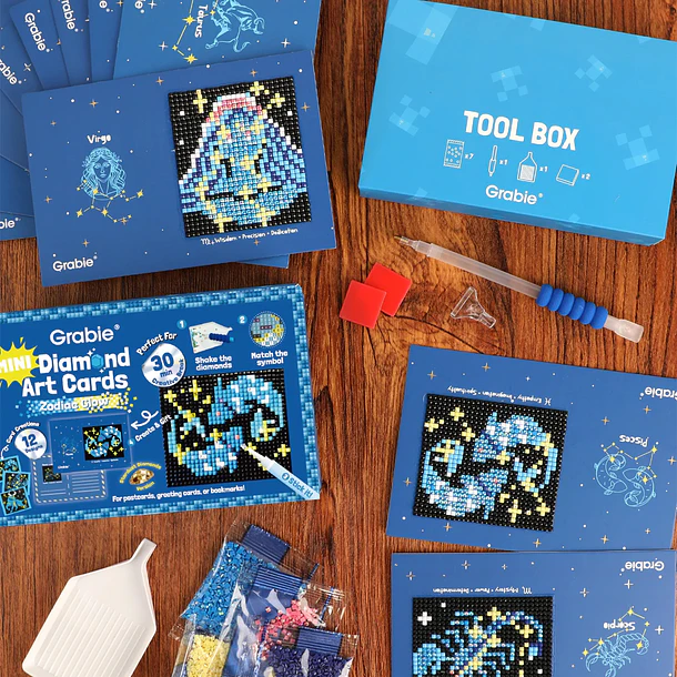 KIT DE MINI TARJETAS DE ARTE CON DIAMANTES - ZODIAC GLOW 5