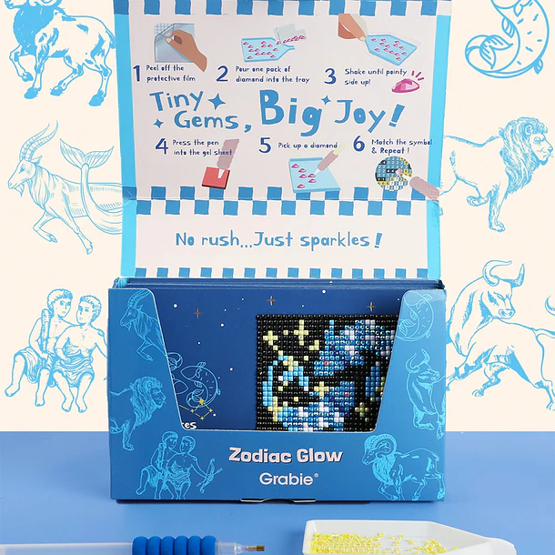 KIT DE MINI TARJETAS DE ARTE CON DIAMANTES - ZODIAC GLOW 4